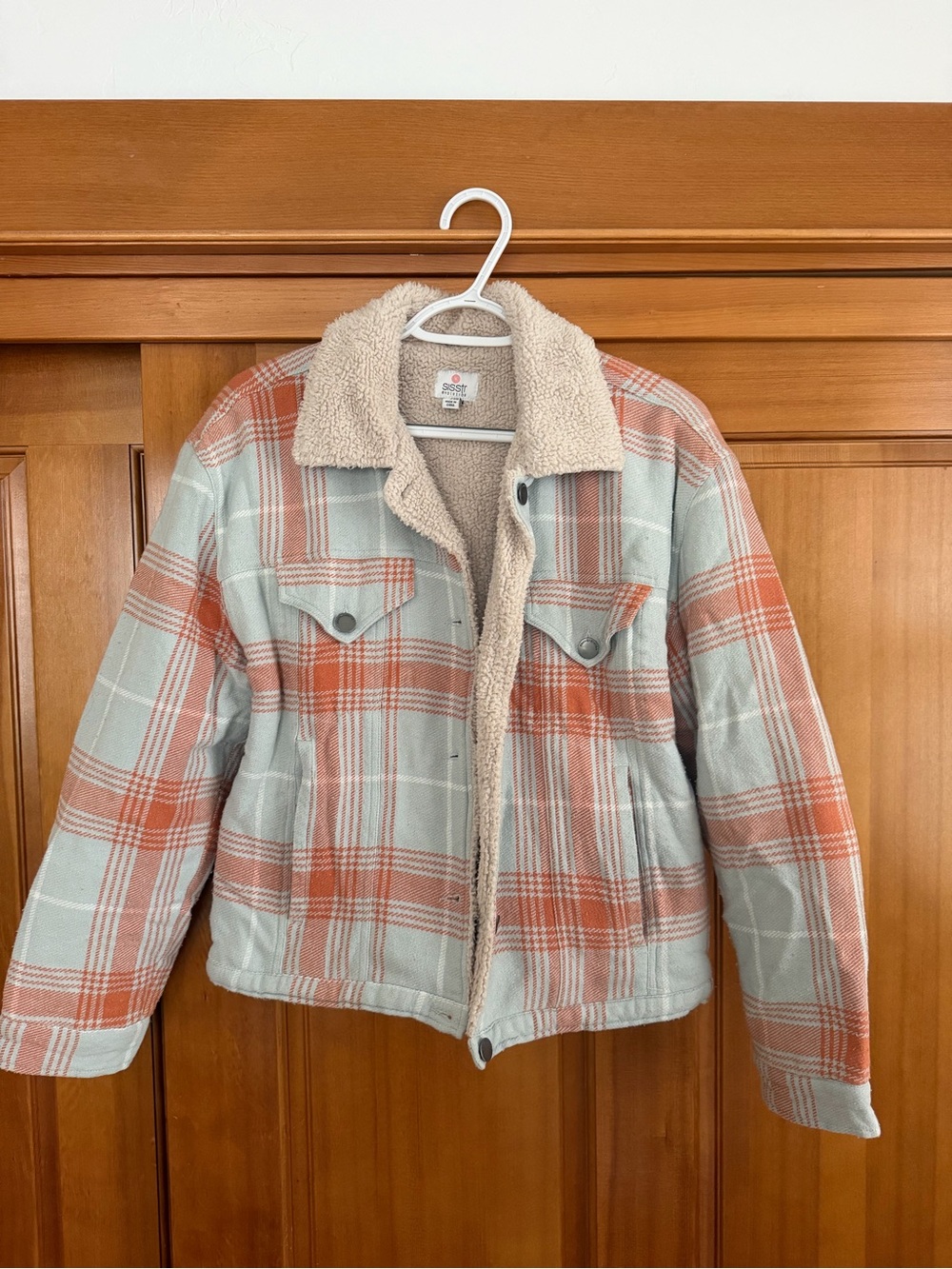 Relaxed Plaid Sherpa-Lined Jacket